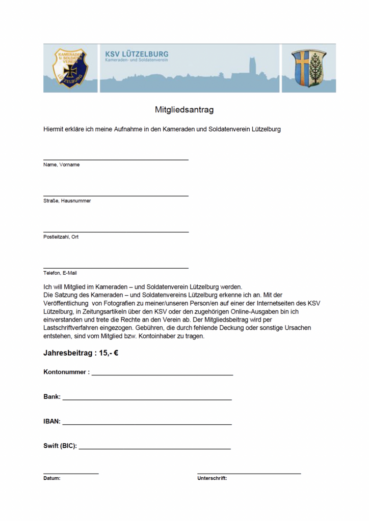 Vorschau des Mitgliedsantrags