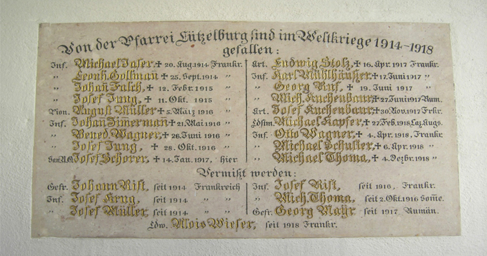 Erinnerungstafel im Eingangsbereich der Kirche St. Georg