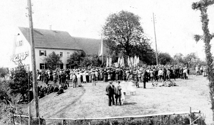 Anwesen Georg Jung in Lützelburg, Festplatz der Fahnenweihe 1923