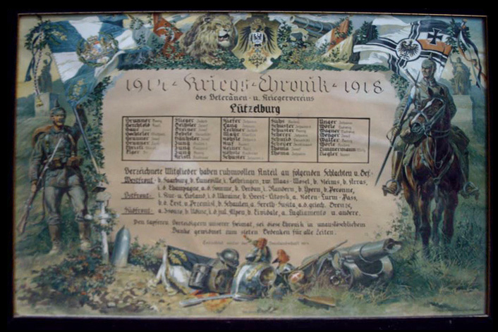Kriegs-Chronik 1914 bis 1918 des Veteranen- und Kriegervereins Lützelburg